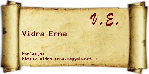 Vidra Erna névjegykártya